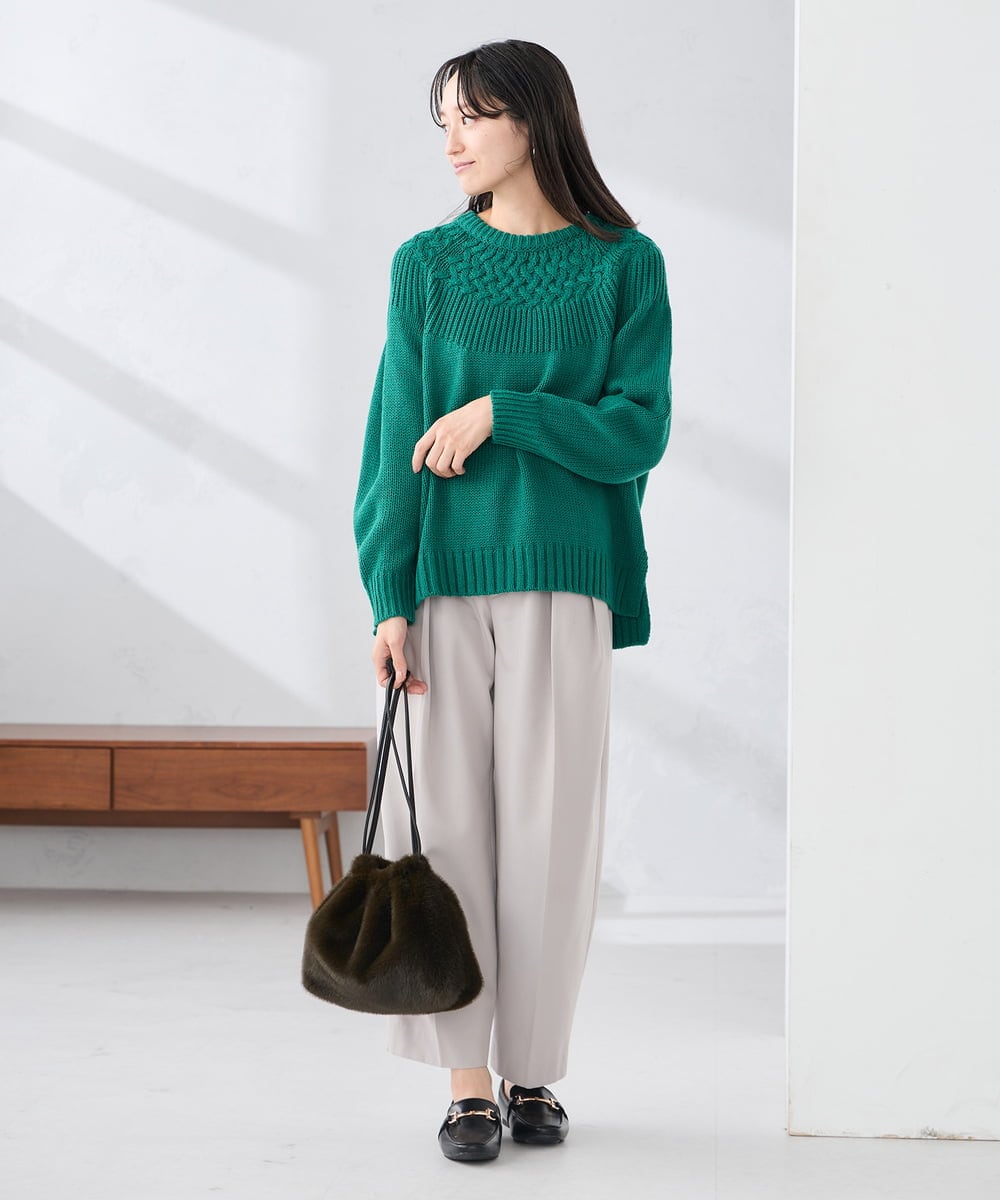 K3LKA26059 a.v.v Elmi(アー・ヴェ・ヴェ) 【低身長サイズ】タックテーパードパンツ ブラック