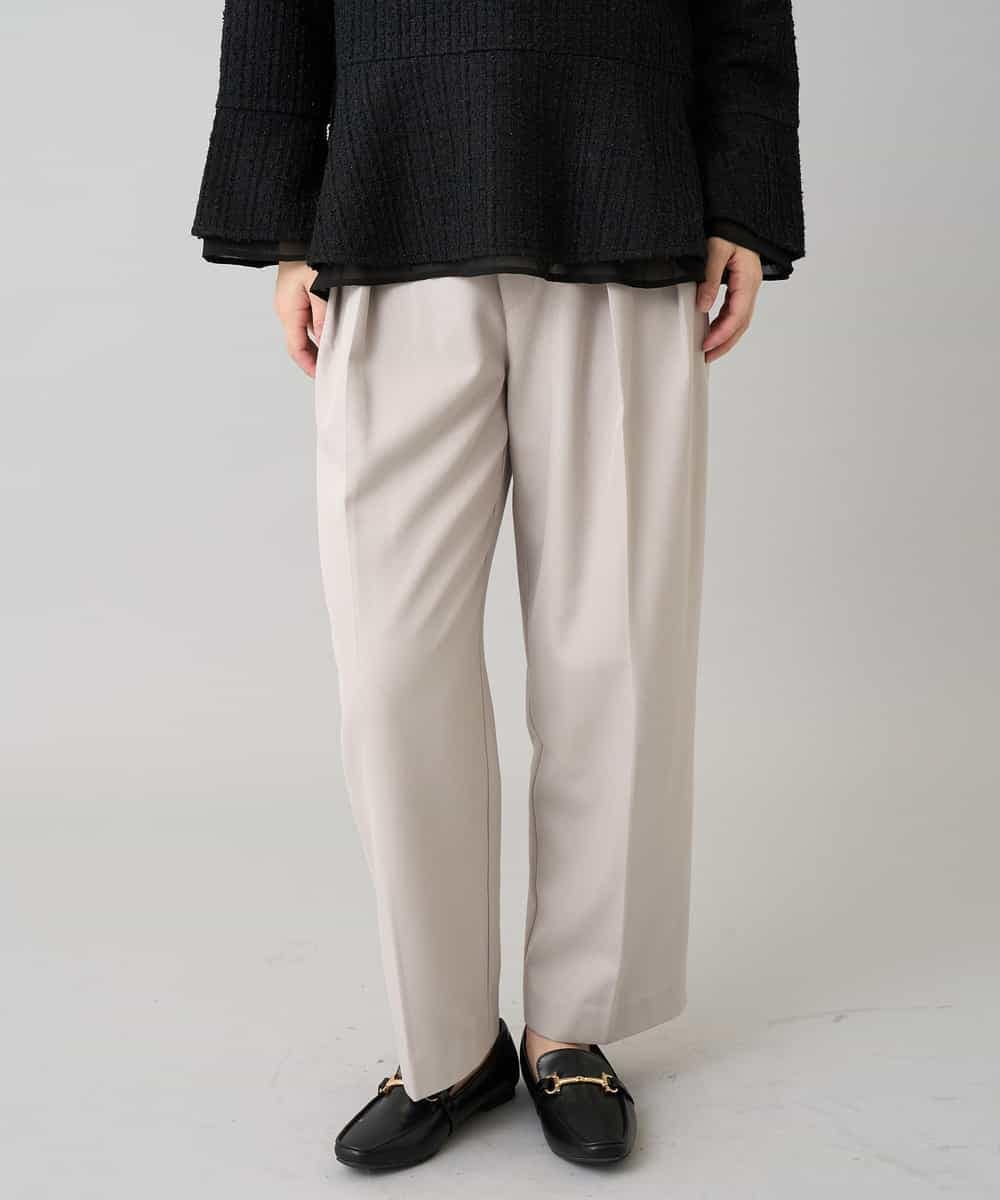 K3LKA26059 a.v.v Elmi(アー・ヴェ・ヴェ) 【低身長サイズ】タックテーパードパンツ ブラック