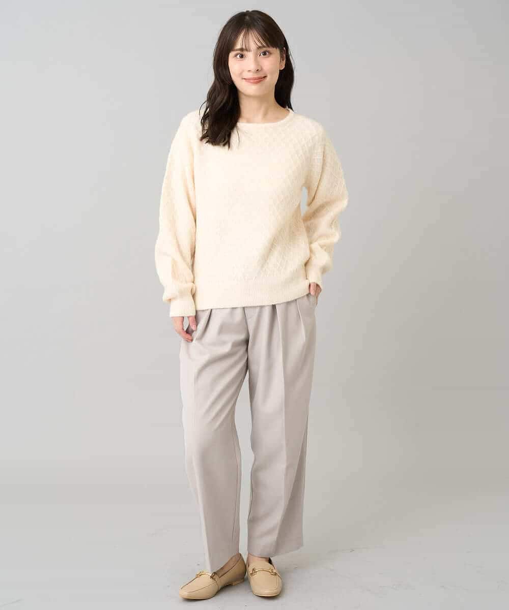 K3LKA26059 a.v.v Elmi(アー・ヴェ・ヴェ) 【低身長サイズ】タックテーパードパンツ ブラック