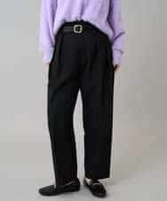 K3LKA26059 a.v.v Elmi(アー・ヴェ・ヴェ) 【低身長サイズ】タックテーパードパンツ ブラック