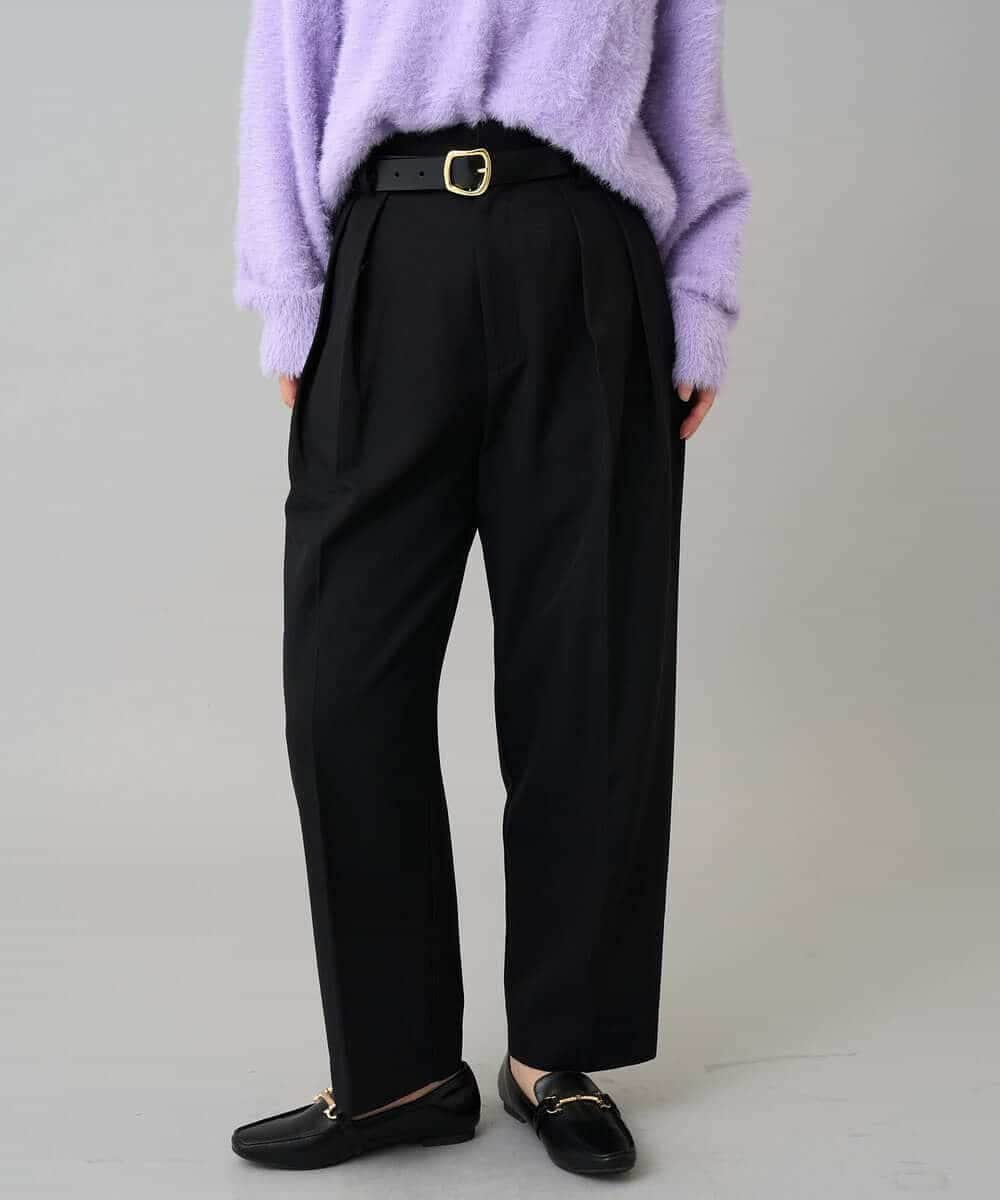 K3LKA26059 a.v.v Elmi(アー・ヴェ・ヴェ) 【低身長サイズ】タックテーパードパンツ ブラック