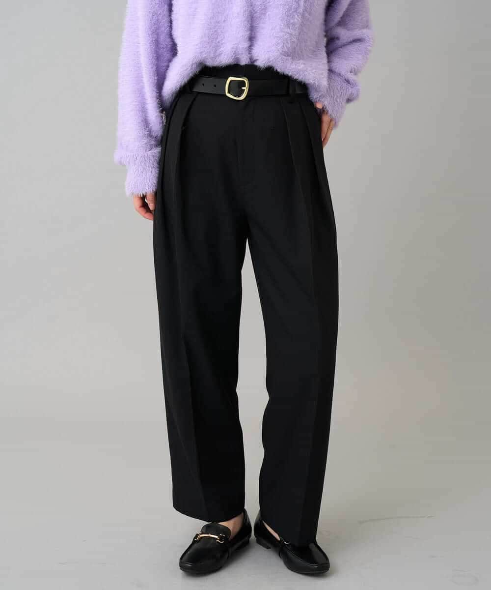 K3LKA26059 a.v.v Elmi(アー・ヴェ・ヴェ) 【低身長サイズ】タックテーパードパンツ ブラック