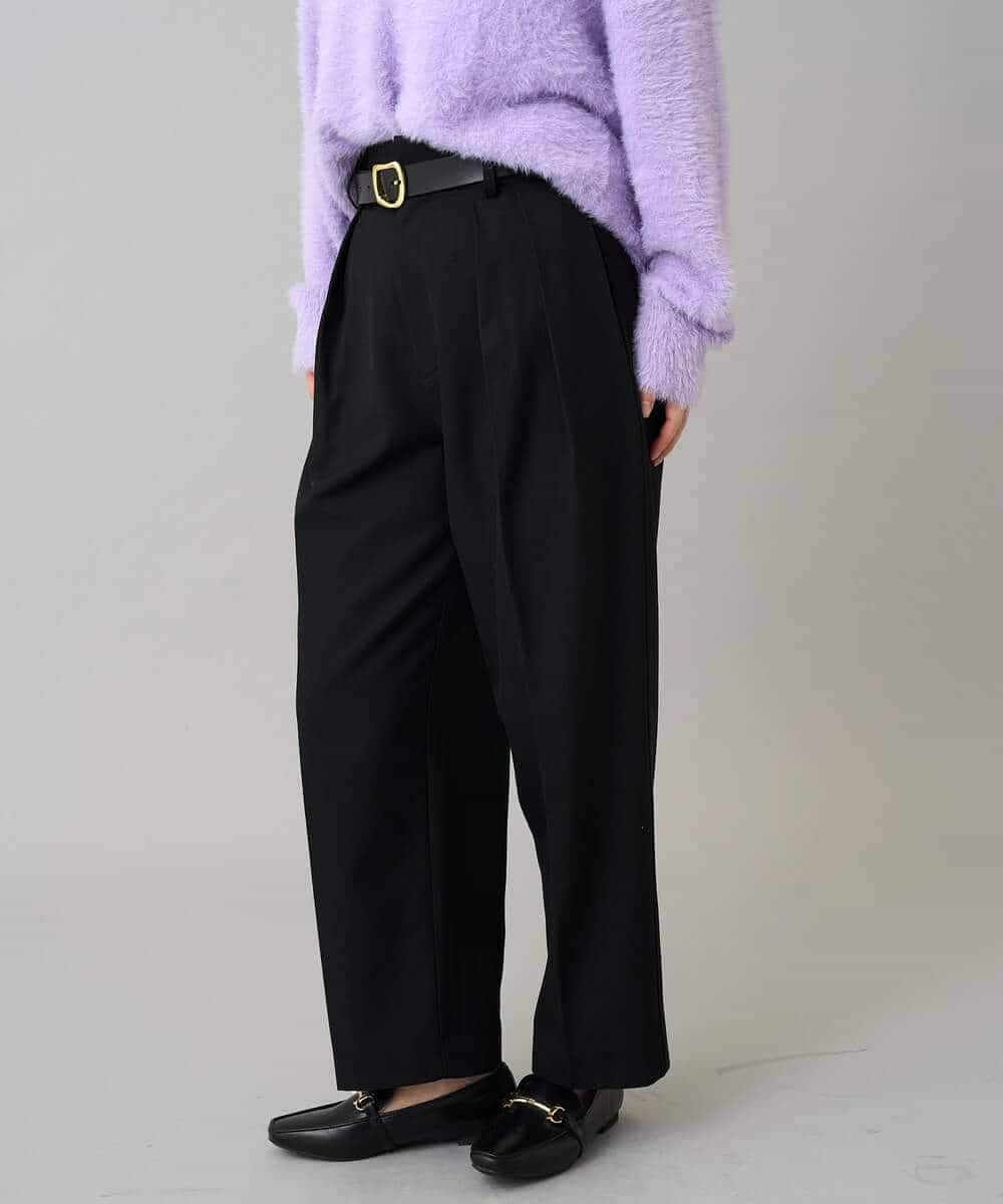 K3LKA26059 a.v.v Elmi(アー・ヴェ・ヴェ) 【低身長サイズ】タックテーパードパンツ ブラック