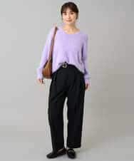 K3LKA26059 a.v.v Elmi(アー・ヴェ・ヴェ) 【低身長サイズ】タックテーパードパンツ ブラック