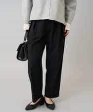 K3LKA26059 a.v.v Elmi(アー・ヴェ・ヴェ) 【低身長サイズ】タックテーパードパンツ ブラック