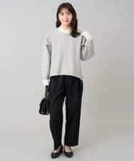 K3LKA26059 a.v.v Elmi(アー・ヴェ・ヴェ) 【低身長サイズ】タックテーパードパンツ ブラック