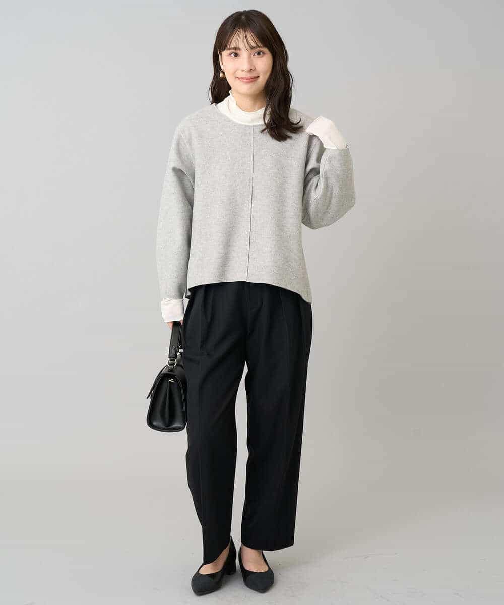 K3LKA26059 a.v.v Elmi(アー・ヴェ・ヴェ) 【低身長サイズ】タックテーパードパンツ ブラック