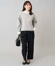 K3LKA26059 a.v.v Elmi(アー・ヴェ・ヴェ) 【低身長サイズ】タックテーパードパンツ ブラック