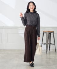 K3LKD27059 a.v.v Elmi(アー・ヴェ・ヴェ) 【低身長サイズ】コーデュロイ ワイド パンツ アイボリー