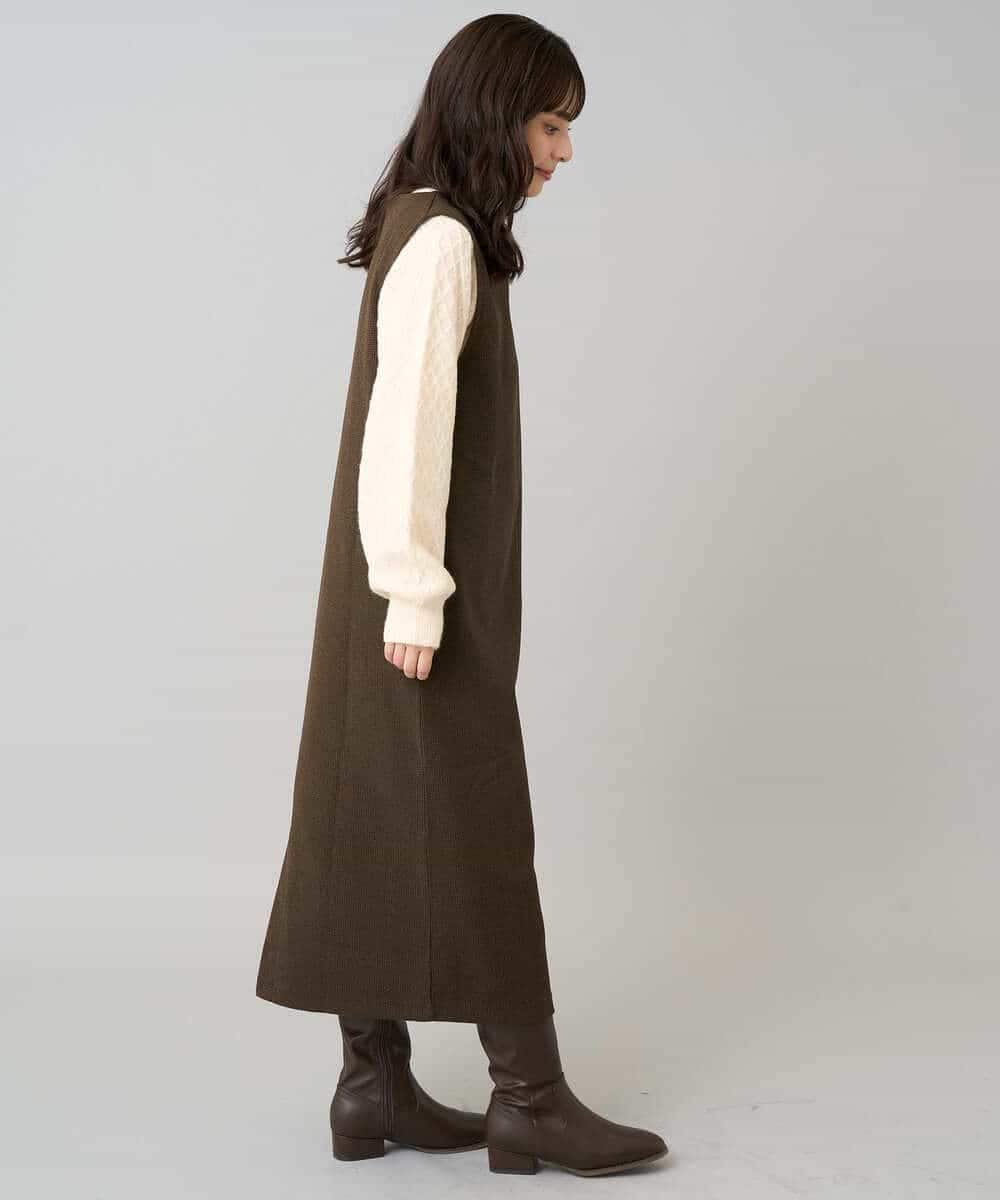 K3PBD02069 a.v.v Elmi(アー・ヴェ・ヴェ) 【低身長サイズ】千鳥ジャカードジャンスカ ブラック