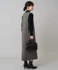 K3PBD02069 a.v.v Elmi(アー・ヴェ・ヴェ) 【低身長サイズ】千鳥ジャカードジャンスカ ブラック