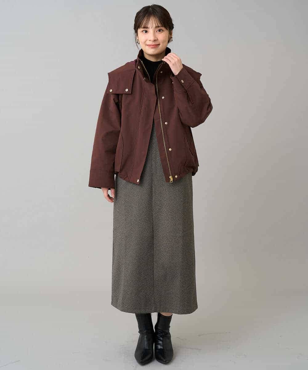 K3PBD02069 a.v.v Elmi(アー・ヴェ・ヴェ) 【低身長サイズ】千鳥ジャカードジャンスカ ブラック