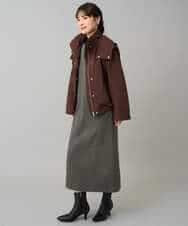 K3PBD02069 a.v.v Elmi(アー・ヴェ・ヴェ) 【低身長サイズ】千鳥ジャカードジャンスカ ブラック