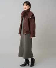 K3PBD02069 a.v.v Elmi(アー・ヴェ・ヴェ) 【低身長サイズ】千鳥ジャカードジャンスカ ブラック