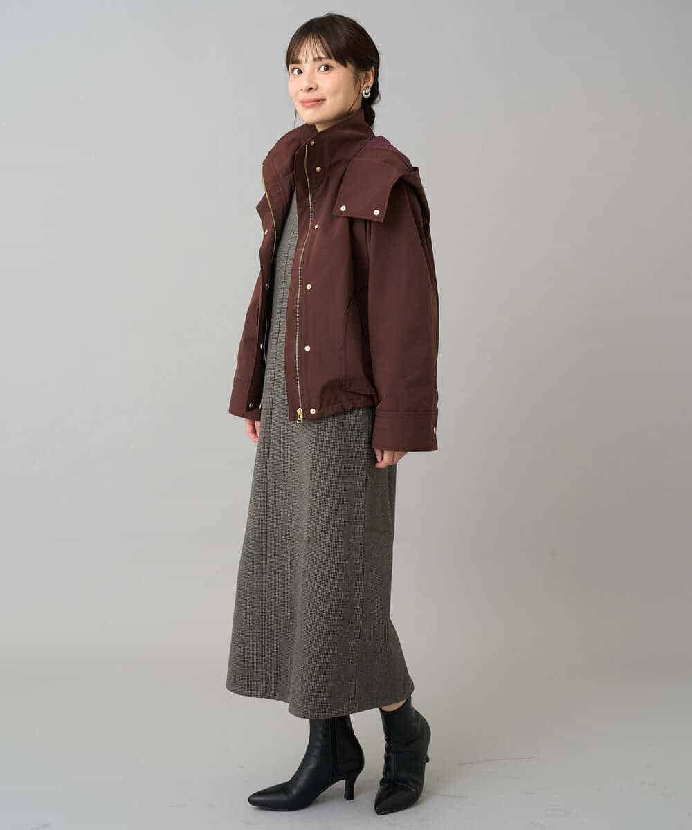 K3PBD02069 a.v.v Elmi(アー・ヴェ・ヴェ) 【低身長サイズ】千鳥ジャカードジャンスカ ブラック