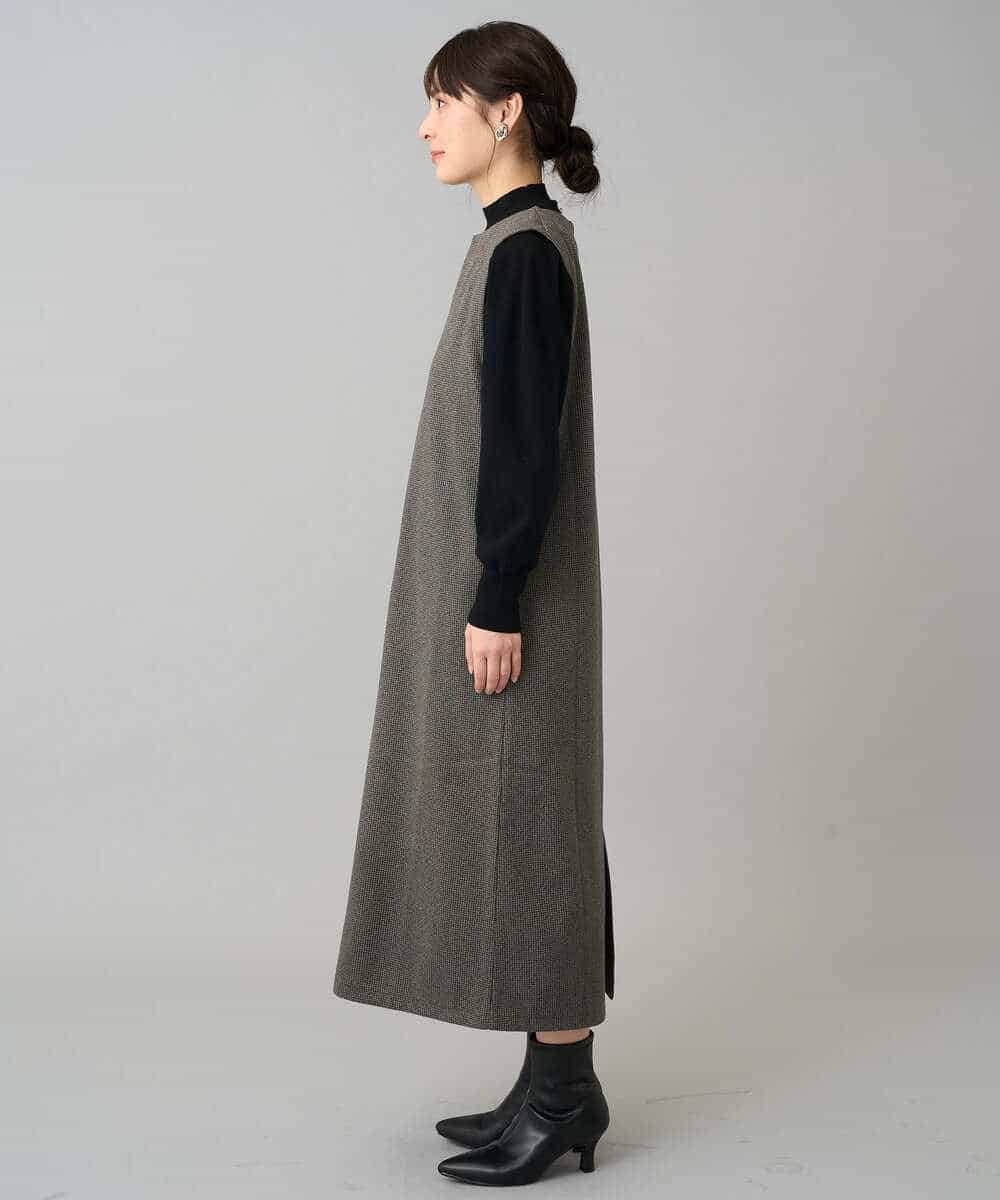 K3PBD02069 a.v.v Elmi(アー・ヴェ・ヴェ) 【低身長サイズ】千鳥ジャカードジャンスカ ブラック