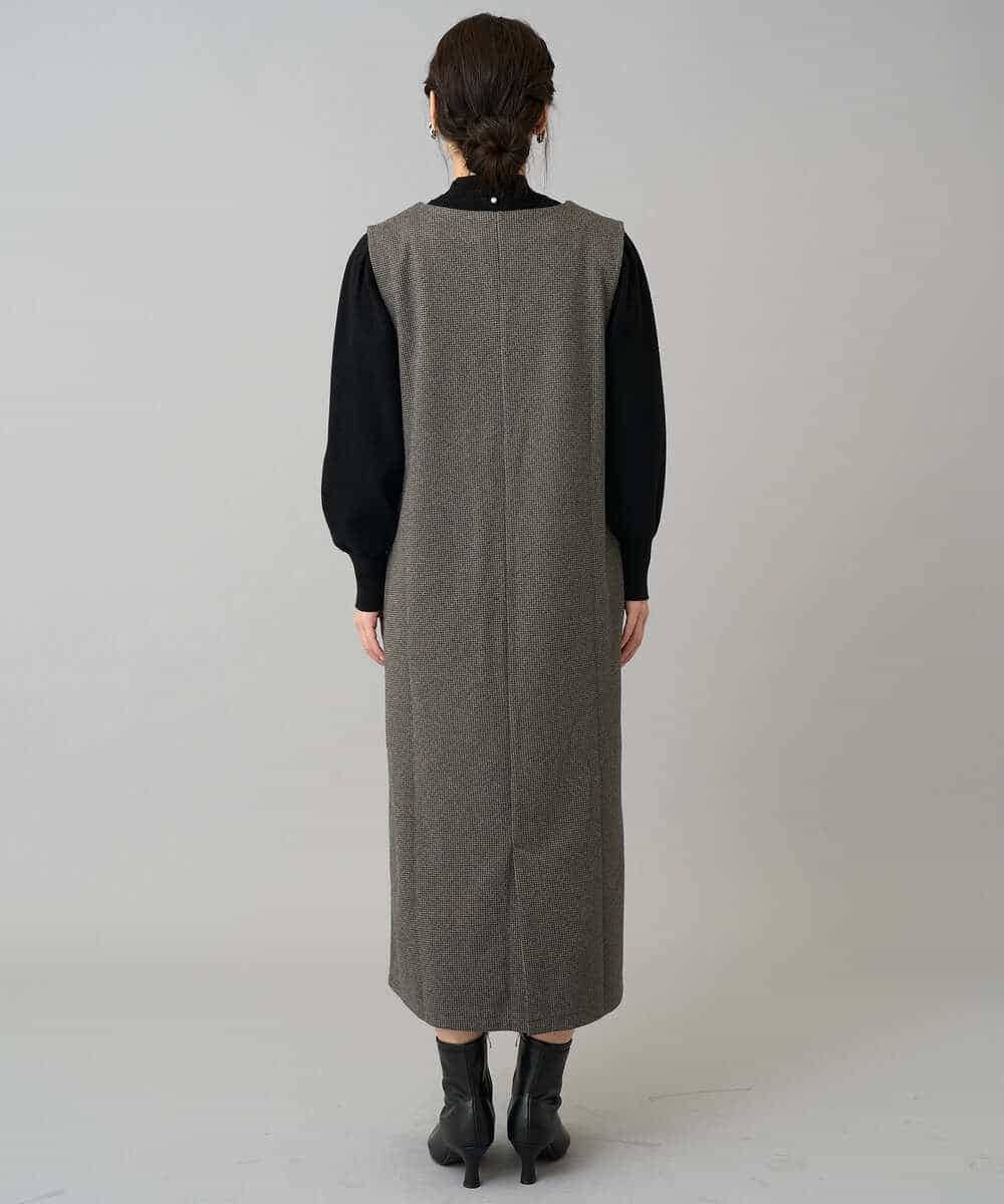 K3PBD02069 a.v.v Elmi(アー・ヴェ・ヴェ) 【低身長サイズ】千鳥ジャカードジャンスカ ブラック