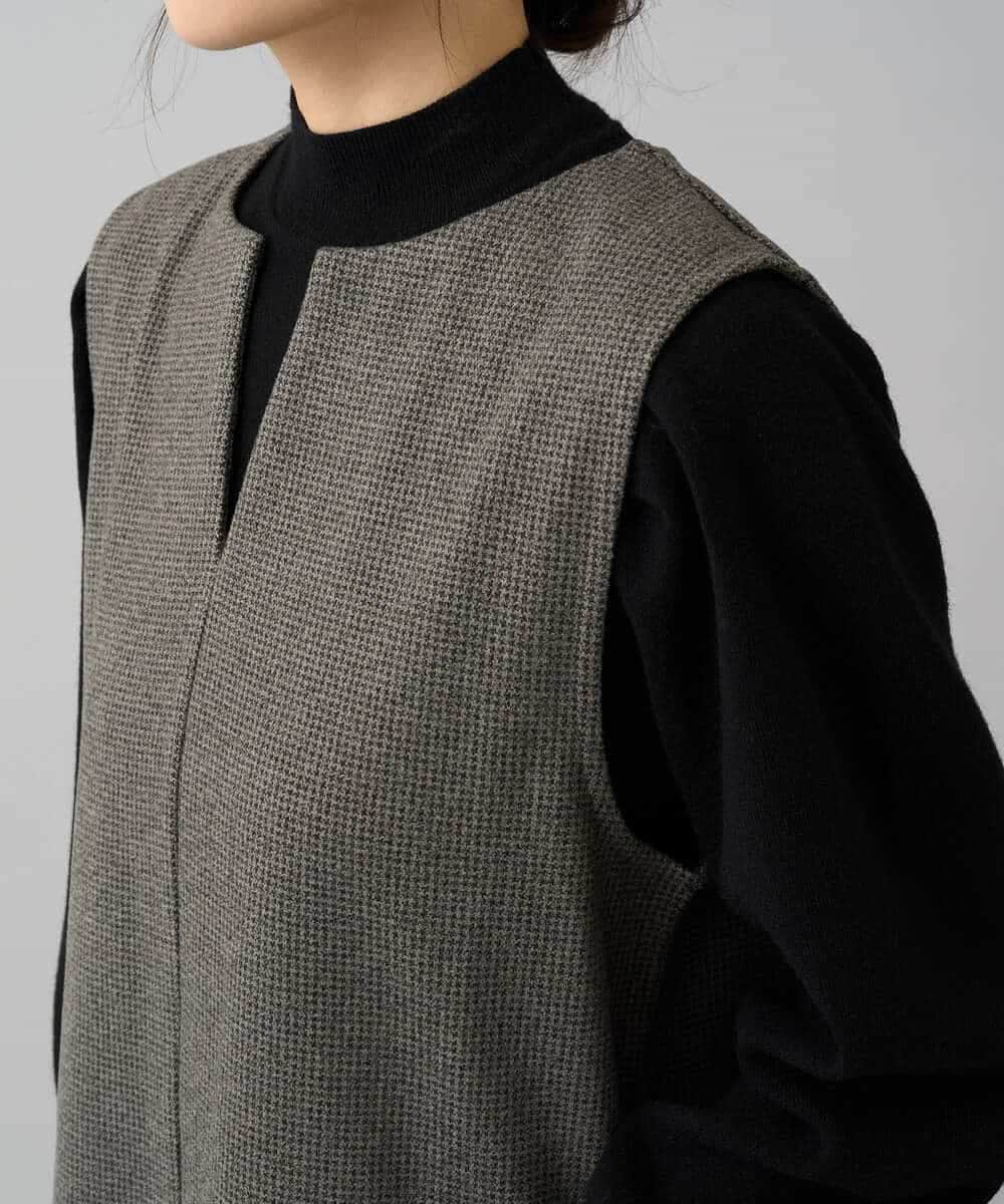 K3PBD02069 a.v.v Elmi(アー・ヴェ・ヴェ) 【低身長サイズ】千鳥ジャカードジャンスカ ブラック