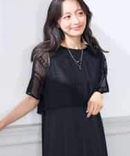 K3PHD03069 a.v.v Elmi(アー・ヴェ・ヴェ) 【低身長サイズ】メッシュレイヤードワンピース ブラウン