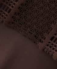 K3PHD03069 a.v.v Elmi(アー・ヴェ・ヴェ) 【低身長サイズ】メッシュレイヤードワンピース ブラウン