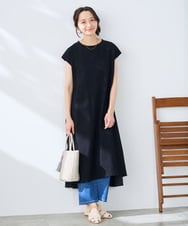 K3PHD05059 a.v.v Elmi(アー・ヴェ・ヴェ) 【低身長サイズ】バックティアードワンピース ブラウン