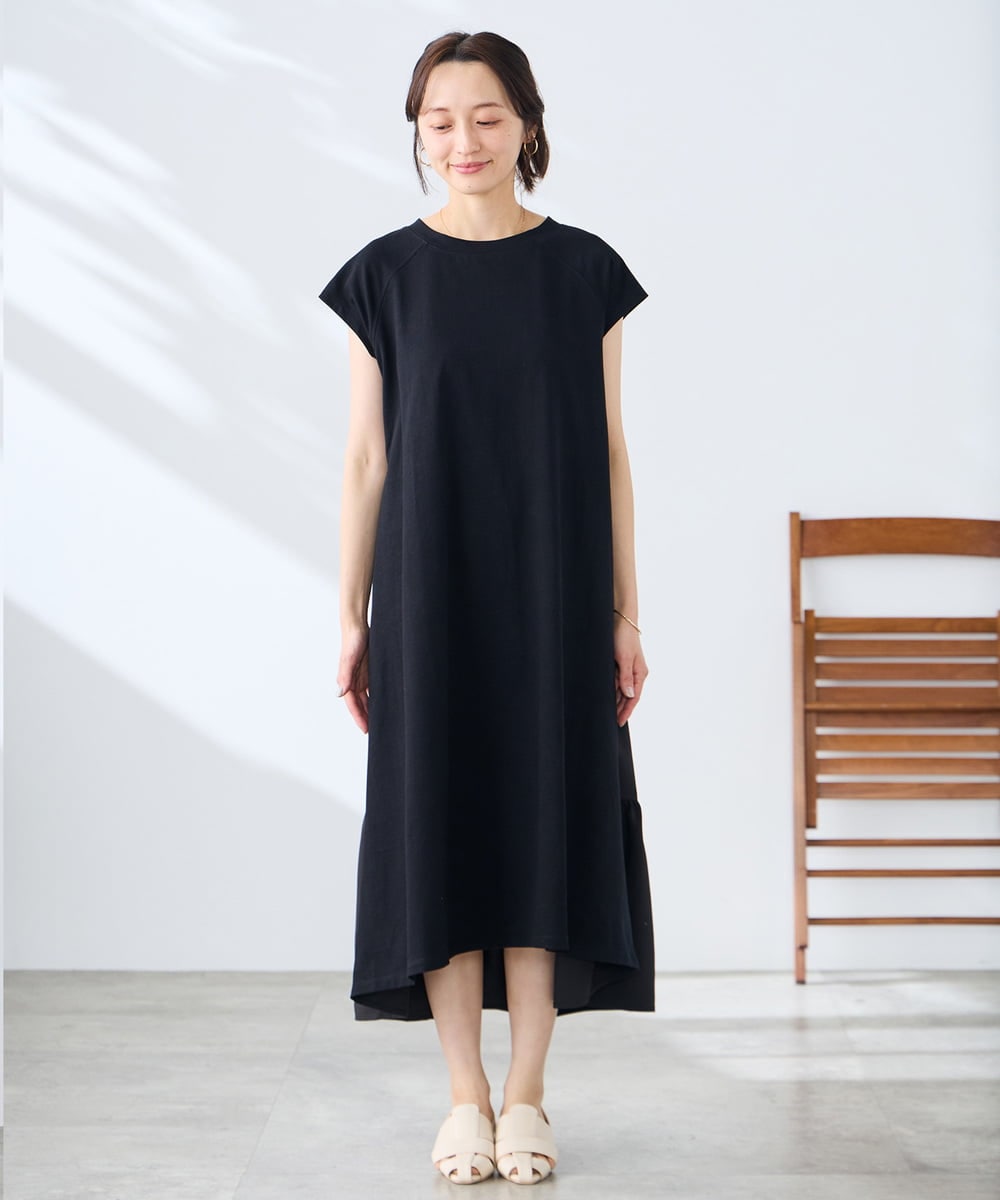 K3PHD05059 a.v.v Elmi(アー・ヴェ・ヴェ) 【低身長サイズ】バックティアードワンピース ブラウン