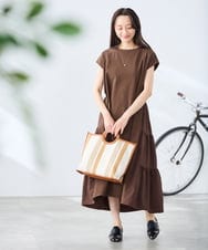 K3PHD05059 a.v.v Elmi(アー・ヴェ・ヴェ) 【低身長サイズ】バックティアードワンピース ブラウン