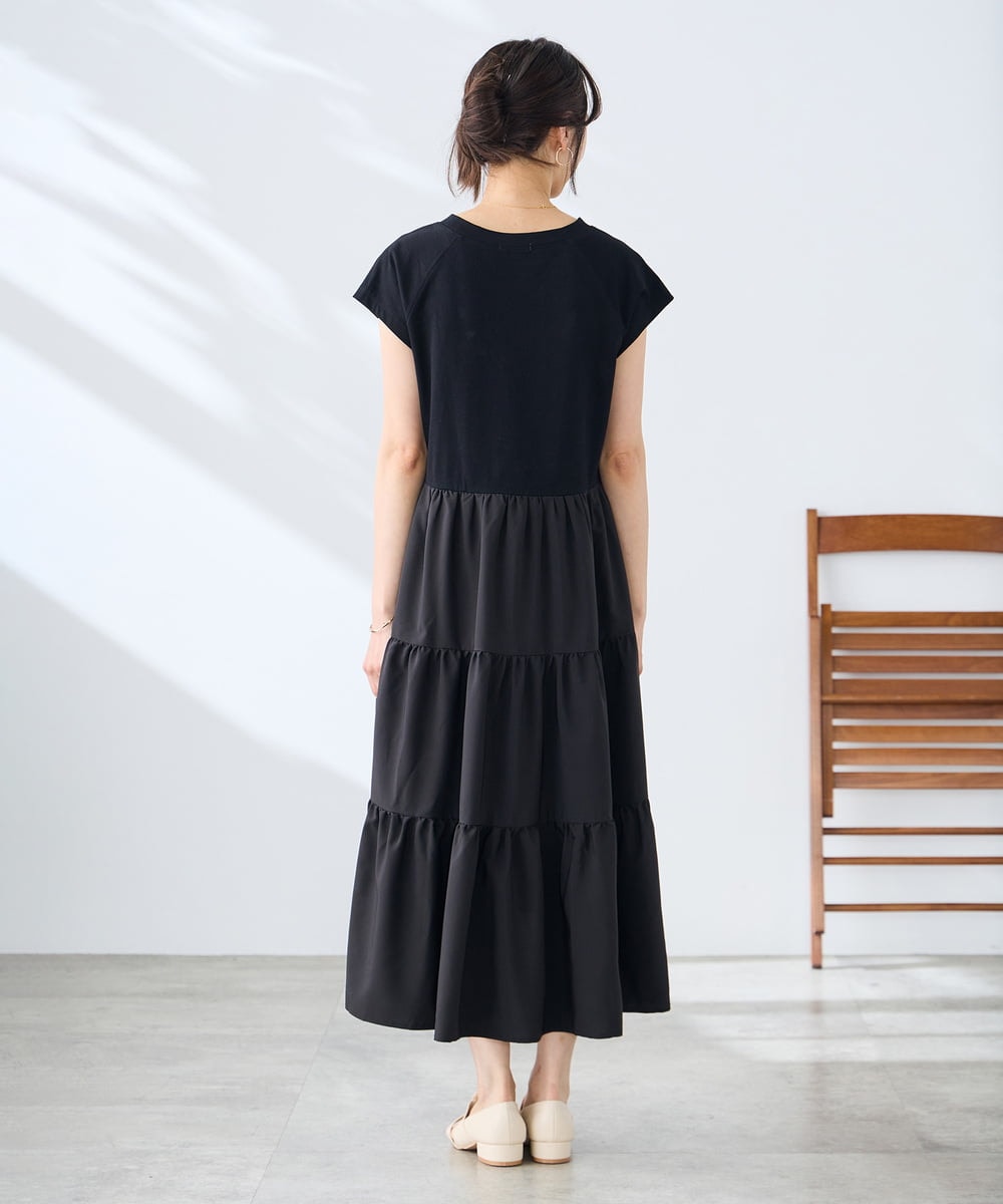 K3PHD05059 a.v.v Elmi(アー・ヴェ・ヴェ) 【低身長サイズ】バックティアードワンピース ブラウン