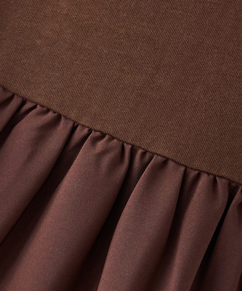 K3PHD05059 a.v.v Elmi(アー・ヴェ・ヴェ) 【低身長サイズ】バックティアードワンピース ブラウン