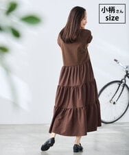 K3PHD05059 a.v.v Elmi(アー・ヴェ・ヴェ) 【低身長サイズ】バックティアードワンピース ブラウン