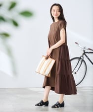 K3PHD05059 a.v.v Elmi(アー・ヴェ・ヴェ) 【低身長サイズ】バックティアードワンピース ブラウン