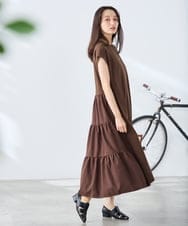 K3PHD05059 a.v.v Elmi(アー・ヴェ・ヴェ) 【低身長サイズ】バックティアードワンピース ブラウン