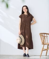 K3PHD05059 a.v.v Elmi(アー・ヴェ・ヴェ) 【低身長サイズ】バックティアードワンピース ブラウン