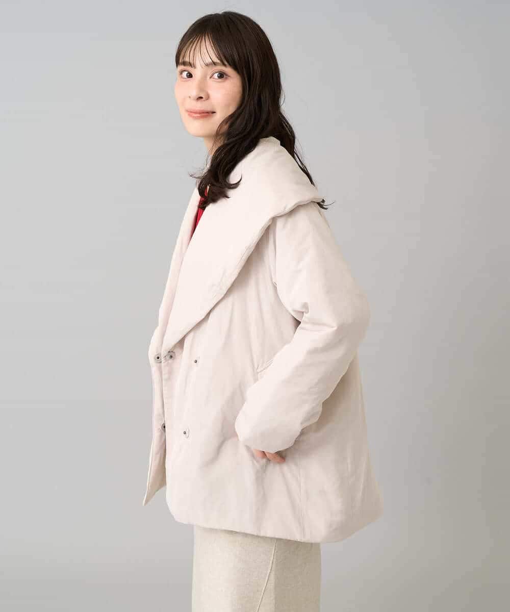 K3UKA15139 a.v.v Elmi(アー・ヴェ・ヴェ) 【低身長サイズ】ショールカラー中綿コート ブラック