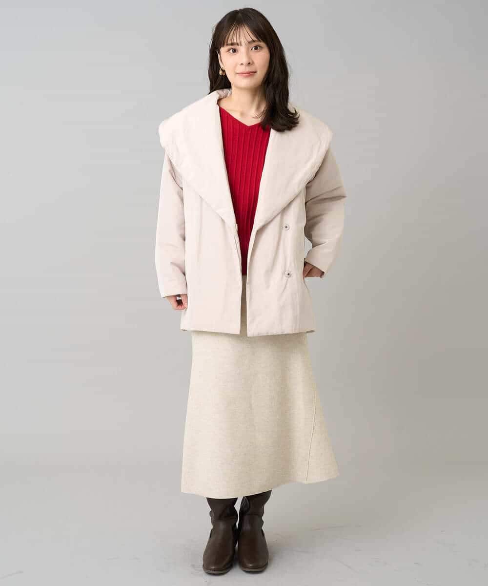 K3UKA15139 a.v.v Elmi(アー・ヴェ・ヴェ) 【低身長サイズ】ショールカラー中綿コート ブラック