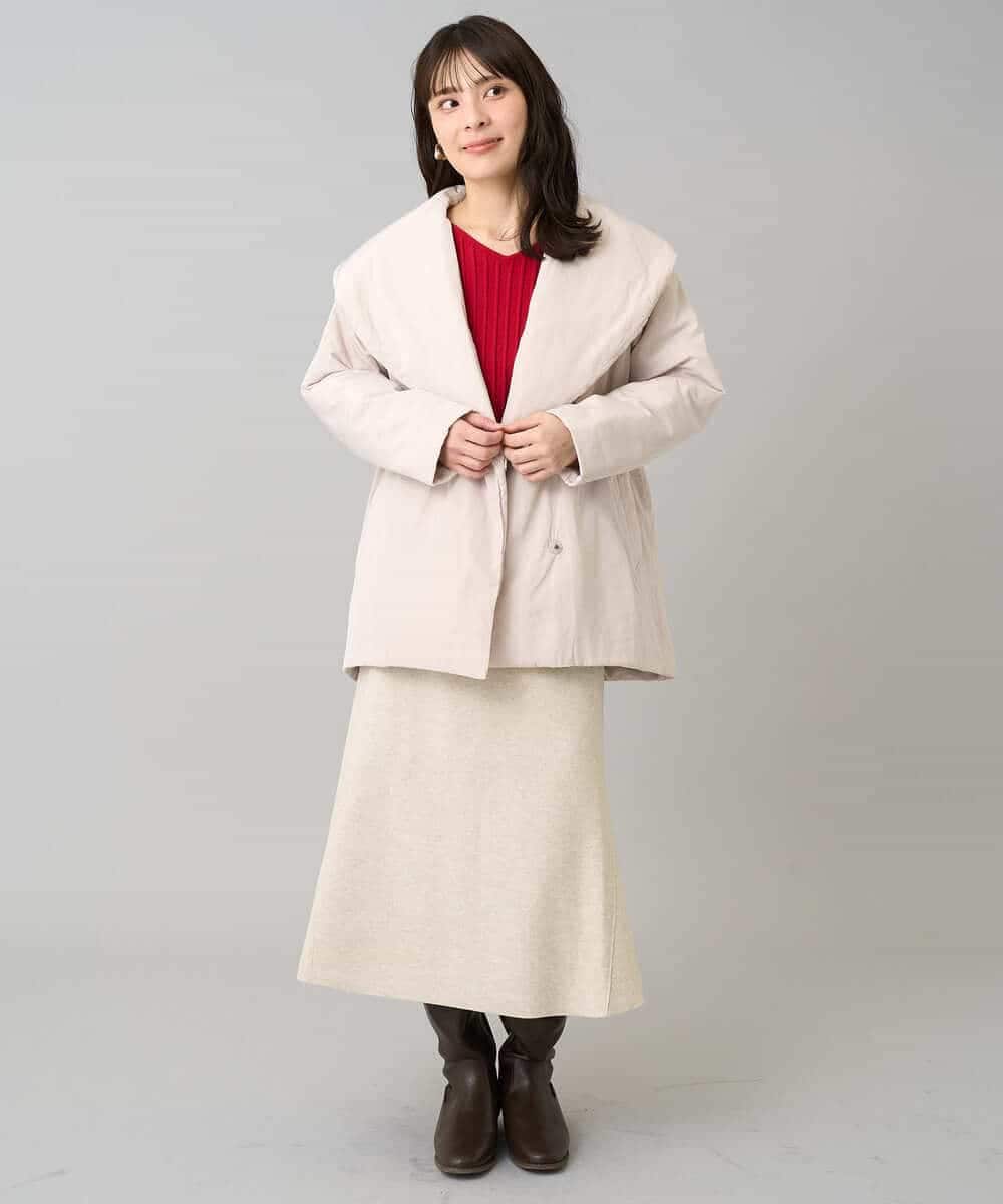 K3UKA15139 a.v.v Elmi(アー・ヴェ・ヴェ) 【低身長サイズ】ショールカラー中綿コート ブラック