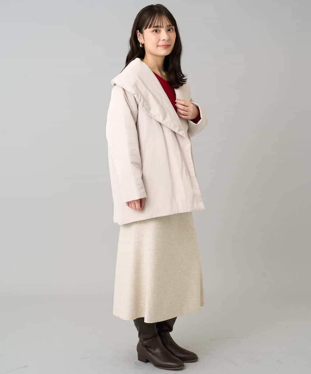 K3UKA15139 a.v.v Elmi(アー・ヴェ・ヴェ) 【低身長サイズ】ショールカラー中綿コート ブラック