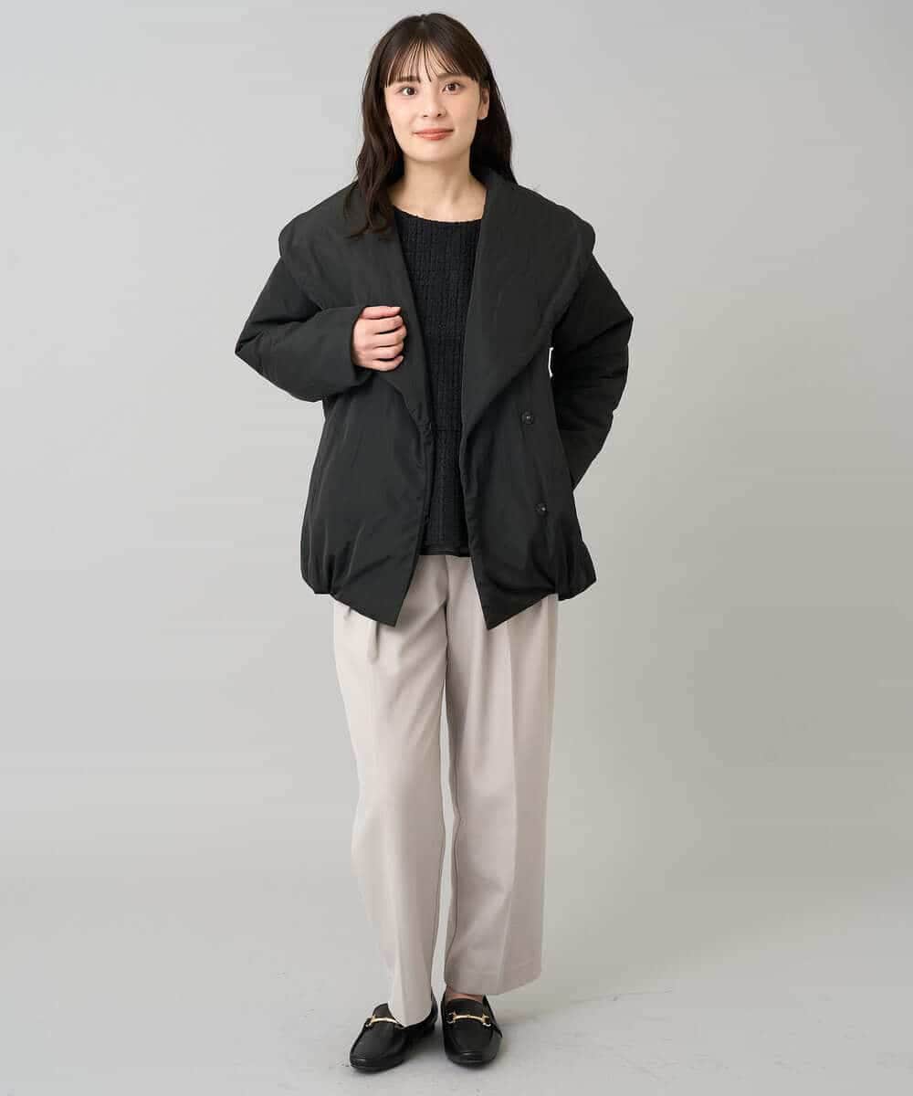 K3UKA15139 a.v.v Elmi(アー・ヴェ・ヴェ) 【低身長サイズ】ショールカラー中綿コート ブラック