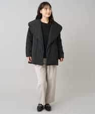 K3UKA15139 a.v.v Elmi(アー・ヴェ・ヴェ) 【低身長サイズ】ショールカラー中綿コート ブラック