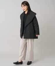 K3UKA15139 a.v.v Elmi(アー・ヴェ・ヴェ) 【低身長サイズ】ショールカラー中綿コート ブラック