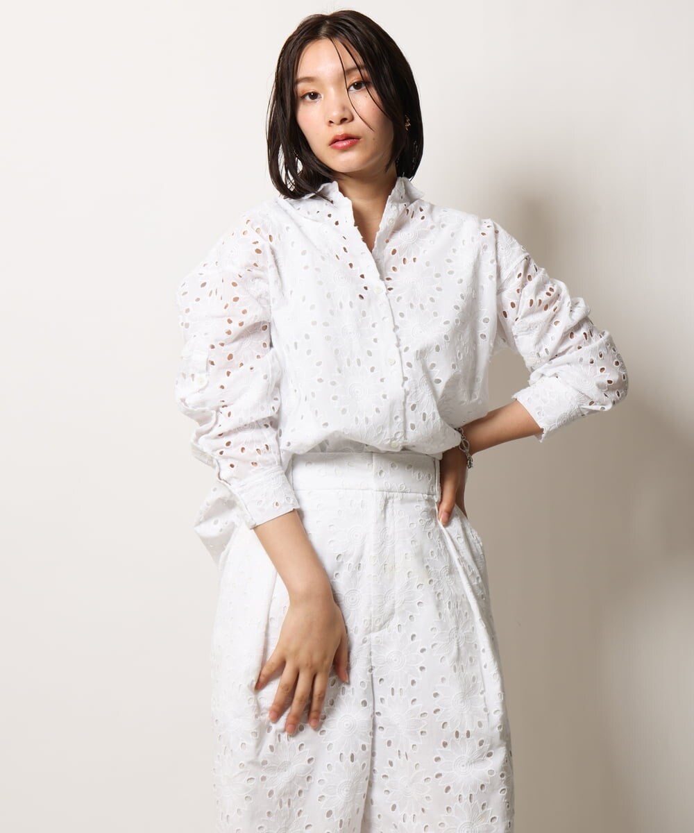 美甘ベーシック】エンブロイダリーレースオーバーシャツ(ブラウス・シャツ) Charme(アー・ヴェ・ヴェ  シャルム)｜イトキンオンラインストア