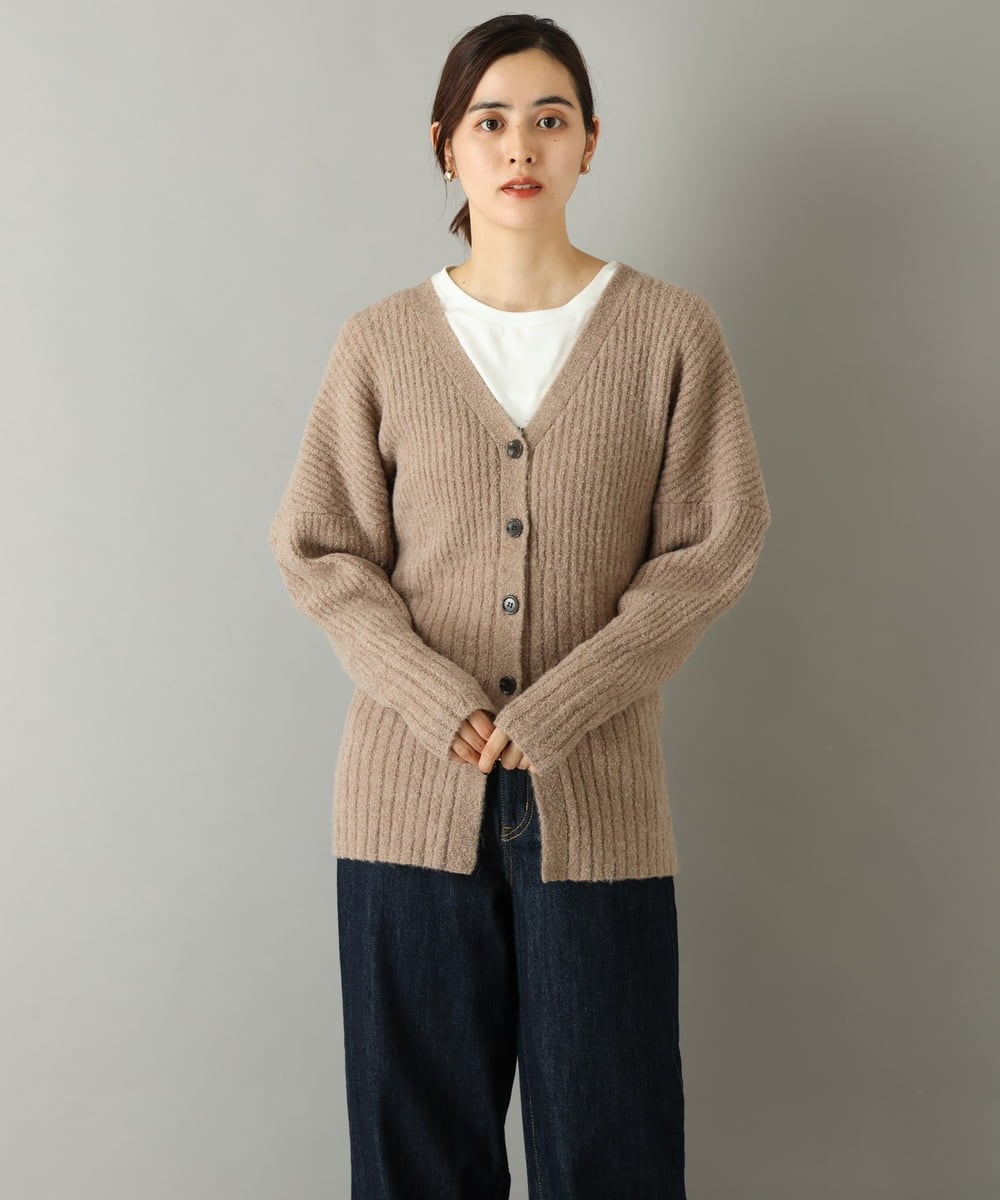 K4CKP12099 a.v.v Charme 【a.v.v Charme】ウエストコンシャスVネックカーディガン ベージュ