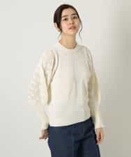 K4FFP01089 a.v.v Charme 【a.v.v Charme】スカシマトンスリーブニット ホワイト
