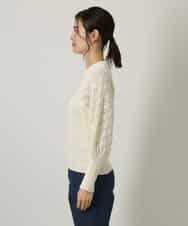 K4FFP01089 a.v.v Charme 【a.v.v Charme】スカシマトンスリーブニット ホワイト