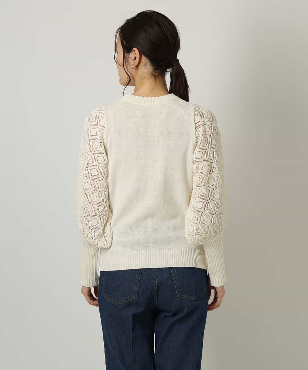 K4FFP01089 a.v.v Charme 【a.v.v Charme】スカシマトンスリーブニット ホワイト