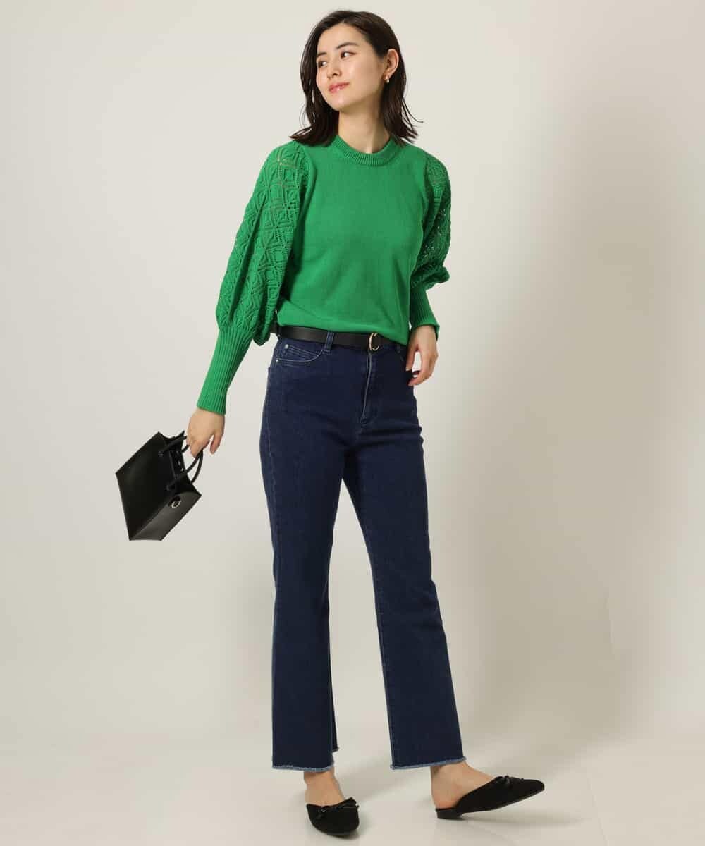 K4FFP01089 a.v.v Charme 【a.v.v Charme】スカシマトンスリーブニット ホワイト