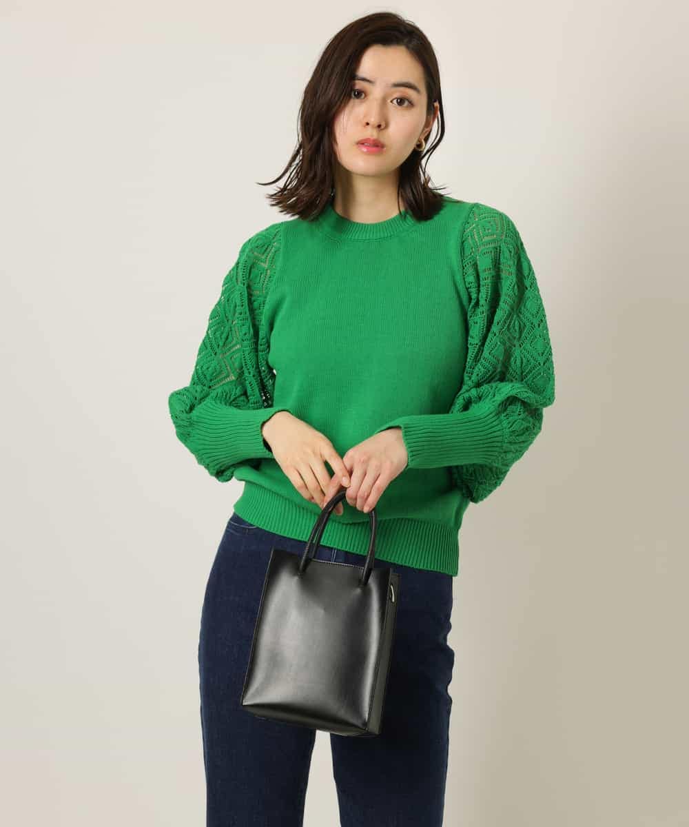 K4FFP01089 a.v.v Charme 【a.v.v Charme】スカシマトンスリーブニット ホワイト