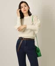 K4FFP01089 a.v.v Charme 【a.v.v Charme】スカシマトンスリーブニット ホワイト