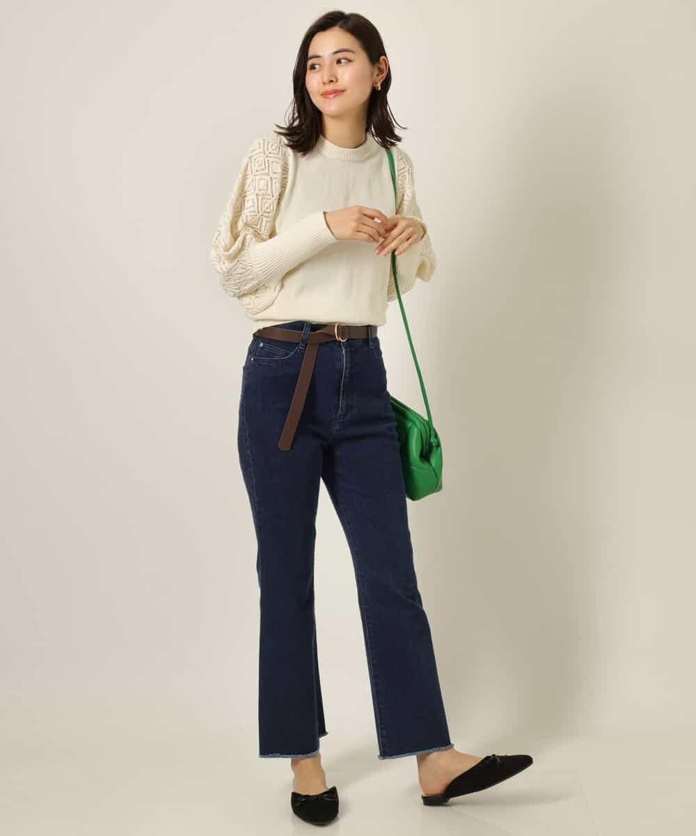 K4FFP01089 a.v.v Charme 【a.v.v Charme】スカシマトンスリーブニット ホワイト