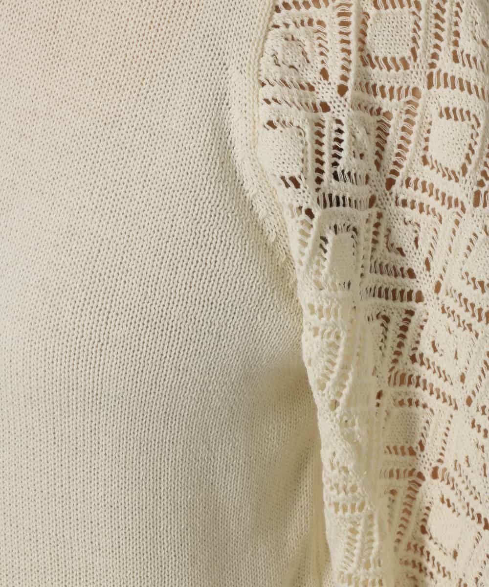 K4FFP01089 a.v.v Charme 【a.v.v Charme】スカシマトンスリーブニット ホワイト